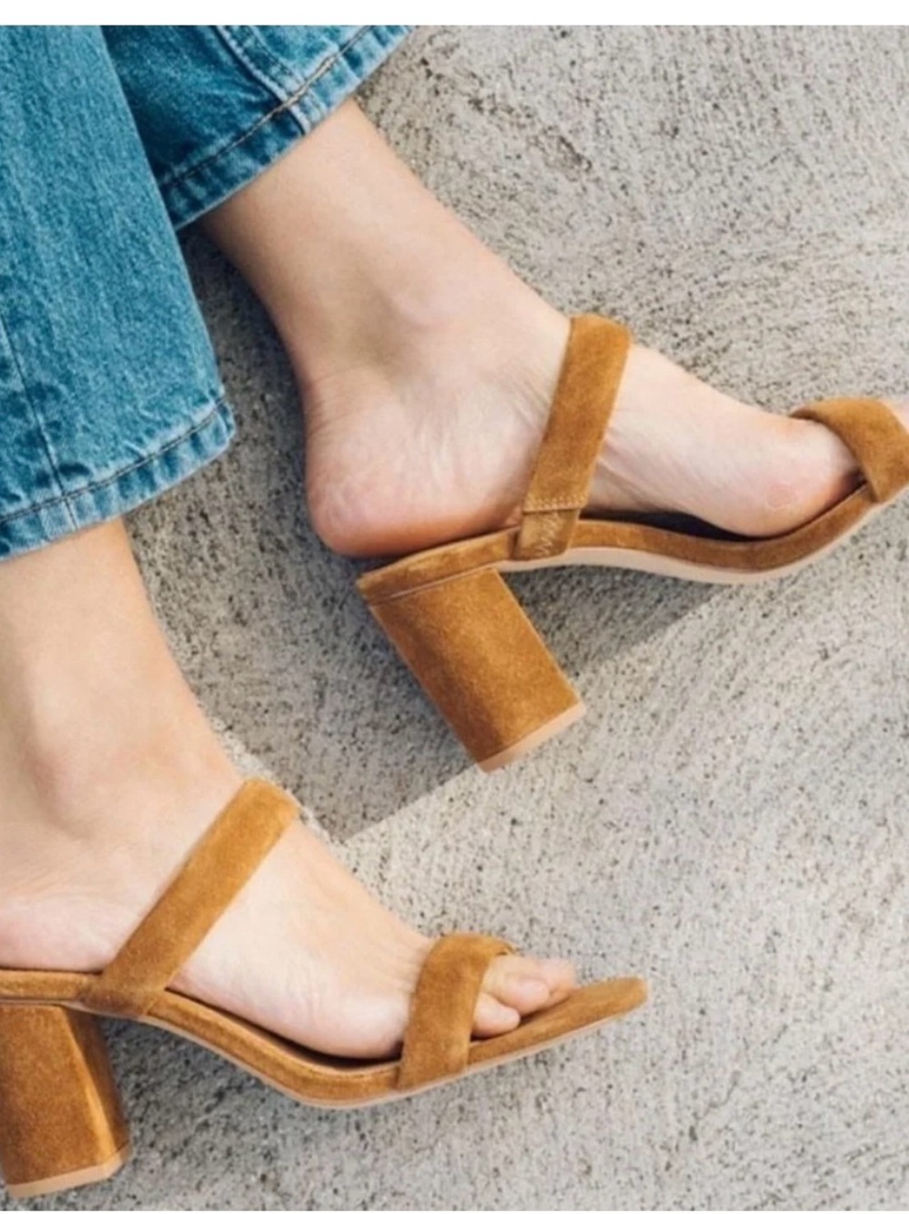 Women’s Soludos Suede Block Heel Sandals in Tan (Walnut)